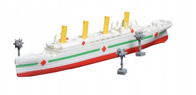 HMHS Britannic + miny – Model 3D - 269mm (1:1000) - metalowe wstawki!