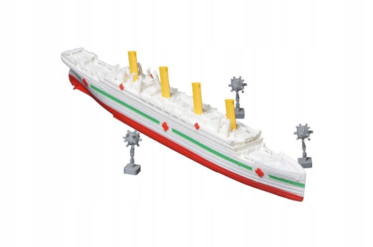 HMHS Britannic + miny – Model 3D - 269mm (1:1000) - metalowe wstawki!