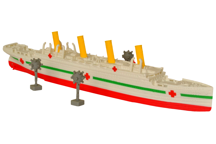 HMHS Britannic + miny – Model 3D - 345mm (1:780) - metalowe wstawki!