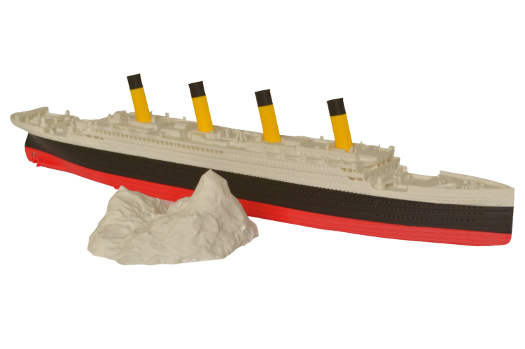 RMS Tytanic + góra lodowa – Model 3D - 345mm (1:780) - metalowe wstawki!