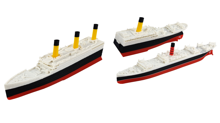 RMS Titanic 345 łamany + RMS Carpathia 220 - metalowe wstawki