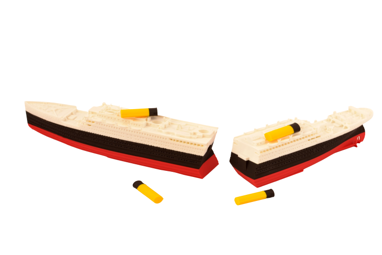 RMS Titanic 345 łamany + RMS Carpathia 220 - metalowe wstawki