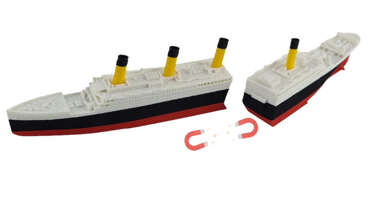 RMS Titanic 345 łamany + RMS Carpathia 220 - metalowe wstawki