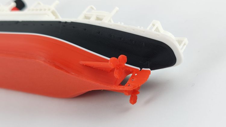 RMS Carpathia – druk 3D - 345mm (Skala 1:200) - metalowe wstawki!