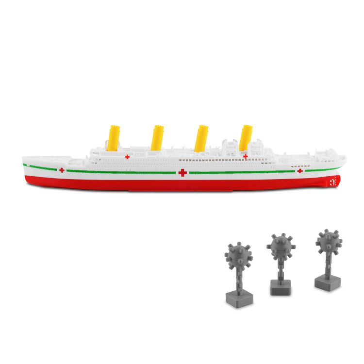HMHS Britannic + miny – Model 3D - 345mm (1:780) - metalowe wstawki!